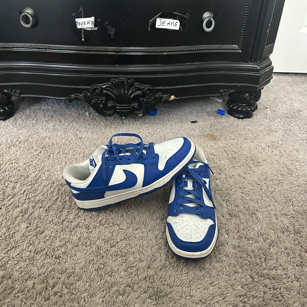Nike Kids Low-Top Sneakers - White & Blue